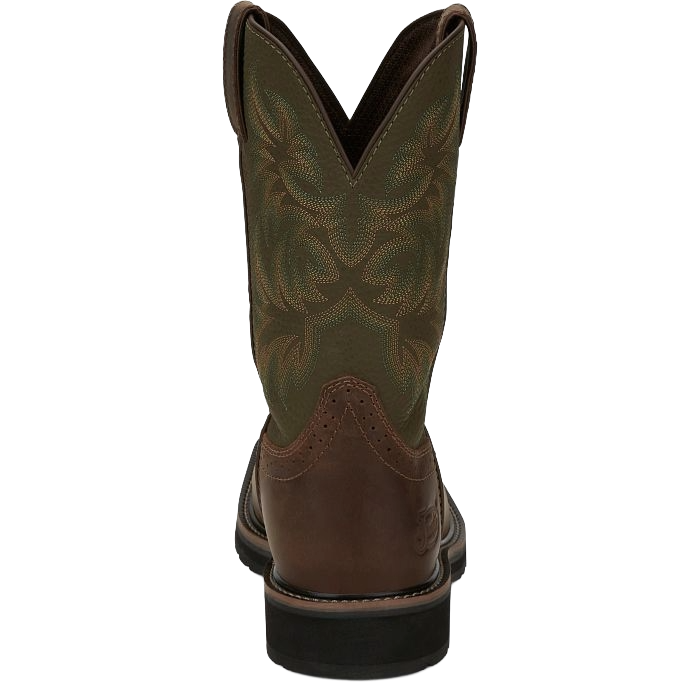 Justin Men's Driller 11" Green Water Buffalo Steel Toe Work Boots SE4688