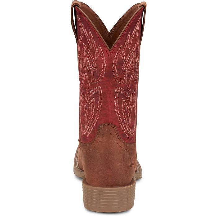 Justin Men's Canter Fiery Red Water Buffalo Western Boots SE7514