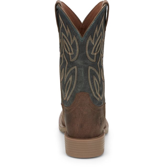 Justin Men's Rendon Steel Blue Water Buffalo Western Boots SE7533