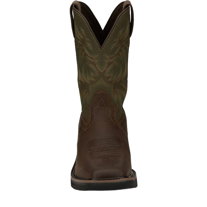 Justin Men's Driller 11" Green Water Buffalo Steel Toe Work Boots SE4688