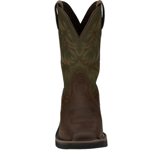 Justin Men's Driller 11" Green Water Buffalo Steel Toe Work Boots SE4688