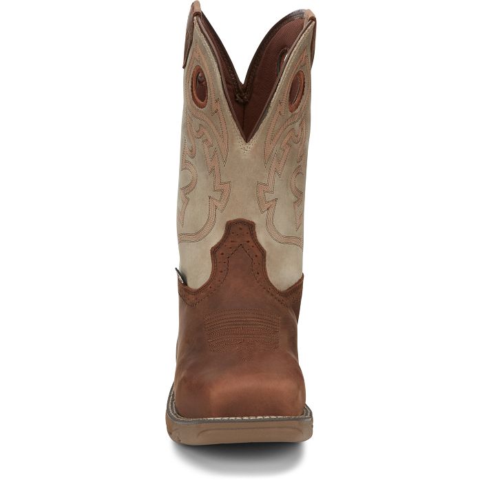 Justin Men's Rush 11" Rust Tan Waterproof Square Nano Comp Toe Work Boot WK4338