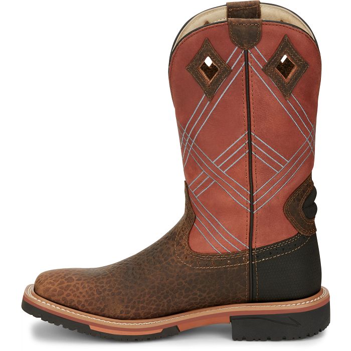 Justin Men's Dalhart 12" Caramel Waterproof Square Toe Work Boot SE4216