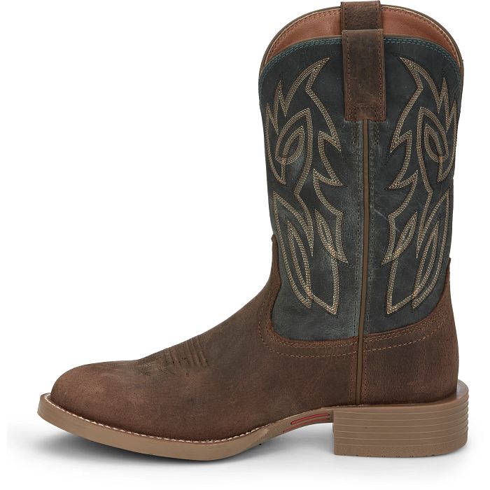 Justin Men's Rendon Steel Blue Water Buffalo Western Boots SE7533