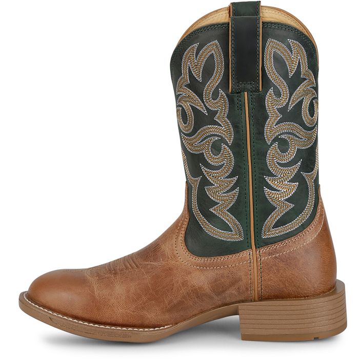 Justin Men's Jasper 11" Forest Green Round Toe Western Boot UN7172