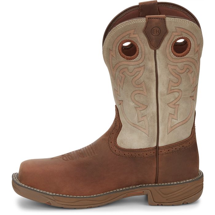 Justin Men's Rush 11" Rust Tan Waterproof Square Nano Comp Toe Work Boot WK4338