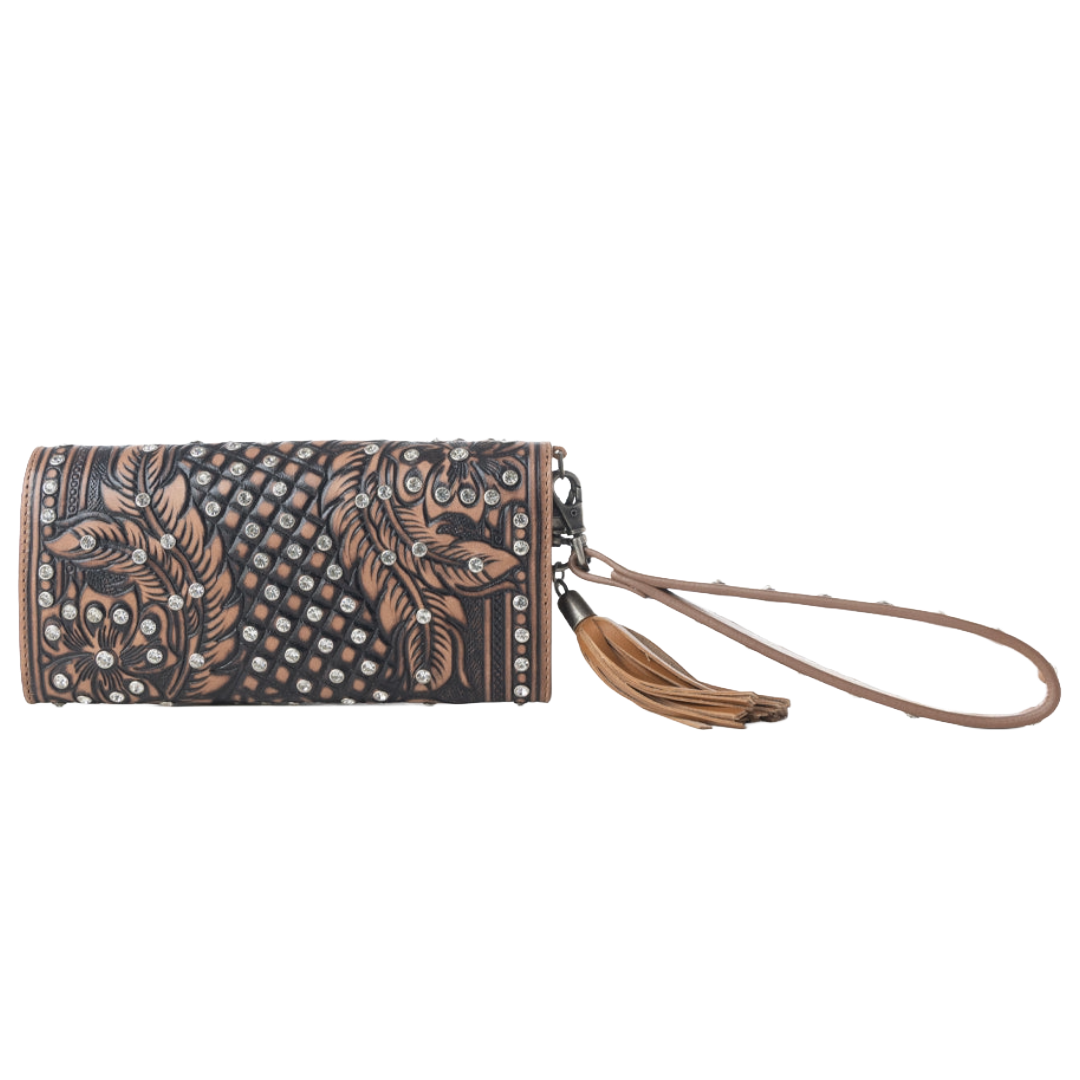 Myra Ladies Wildflower Story Earth Bloom Handtooled Leather Wallet S-14036