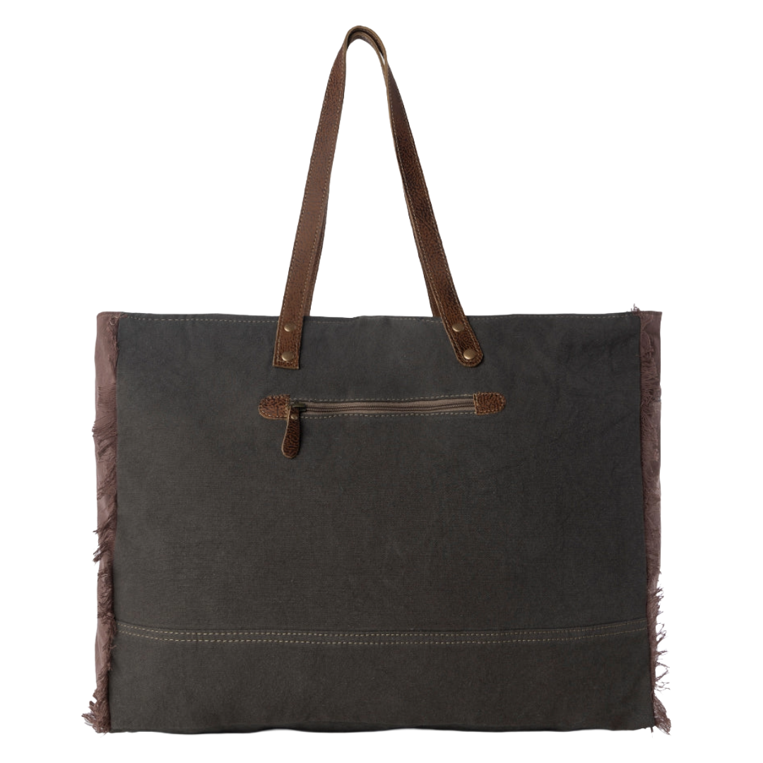 Myra Ladies Santa Fe Black With Hairon Studded & Handtoolded Bag S-14360