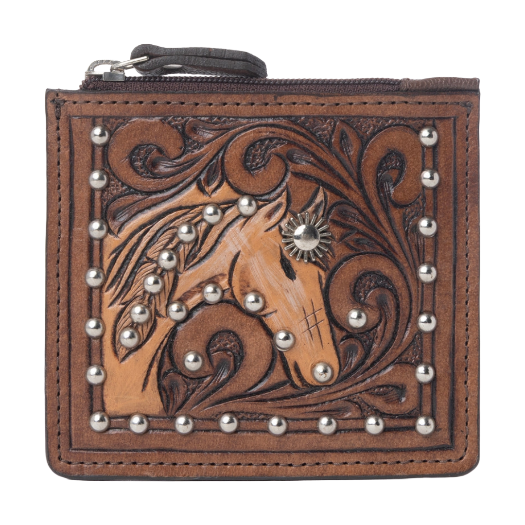 Myra Ladies Briar Creek Toasted Honey Handtooled Leather Credit Card Holder S-13926