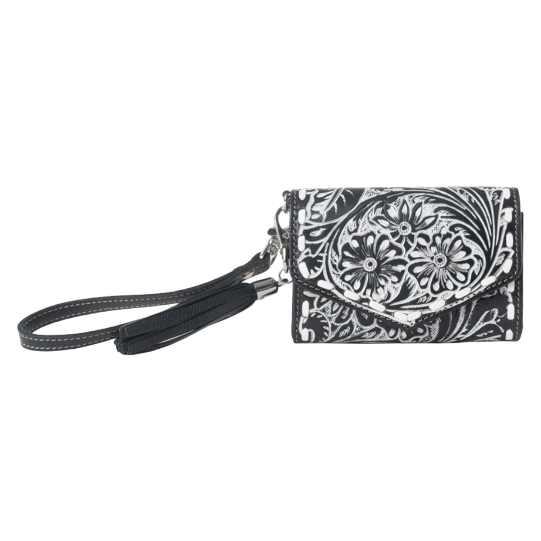Myra Ladies Elise Dark Mist Handtooled Leather Wallet S-13918