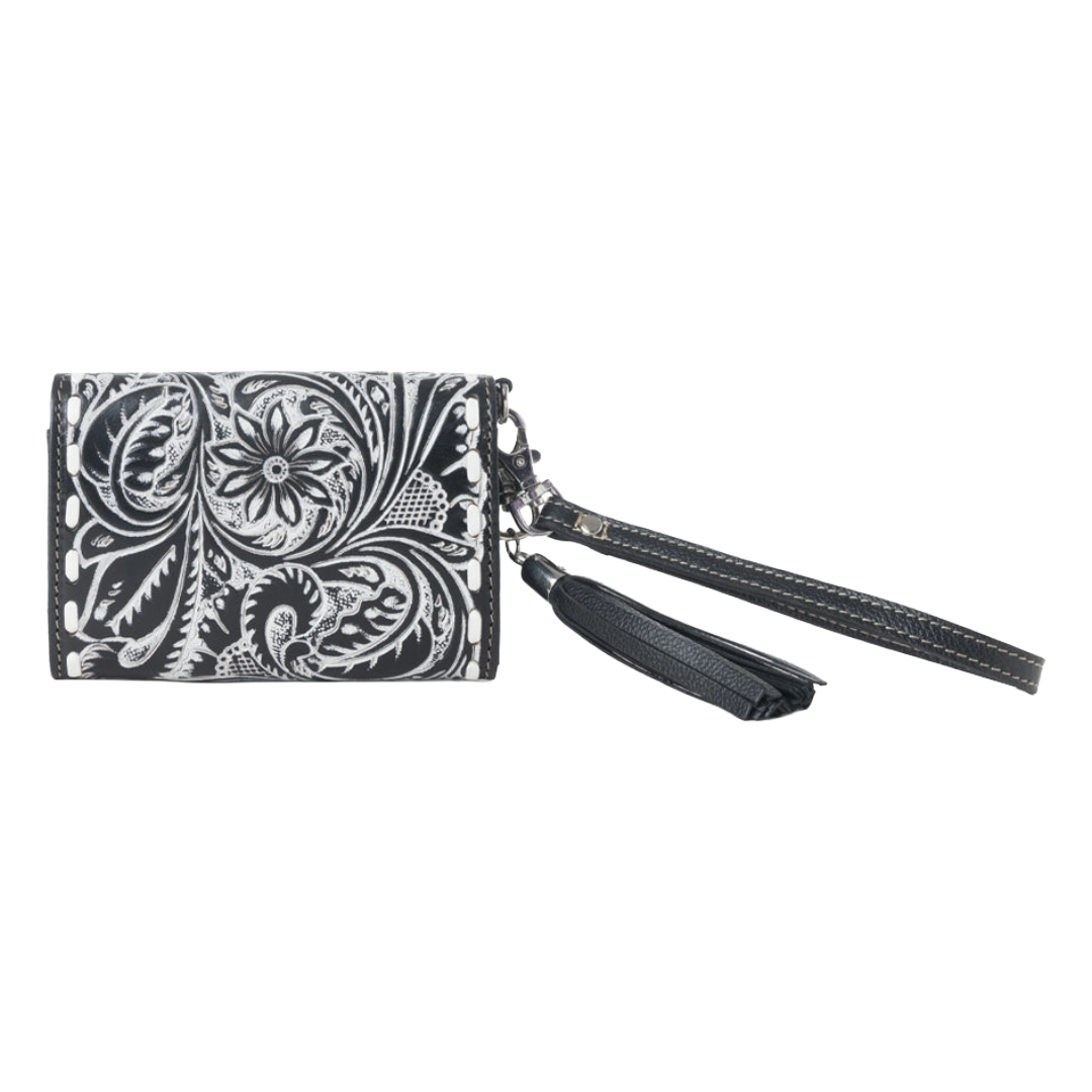 Myra Ladies Elise Dark Mist Handtooled Leather Wallet S-13918