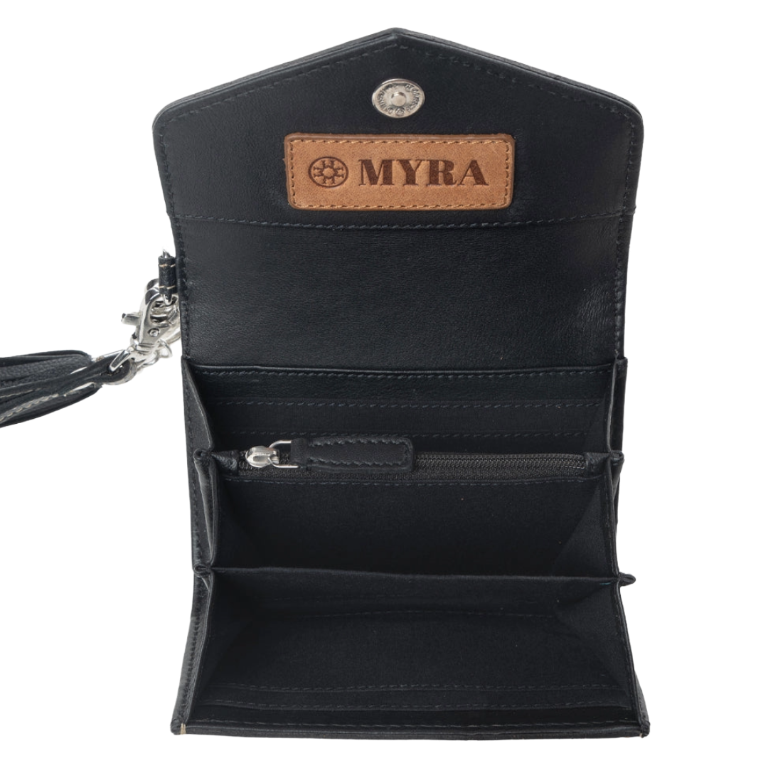 Myra Ladies Elise Dark Mist Handtooled Leather Wallet S-13918