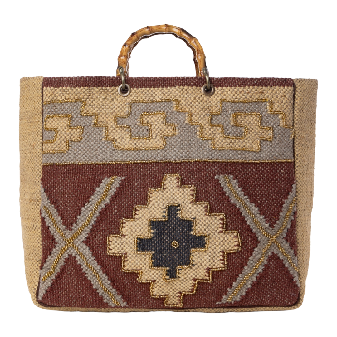 Myra Ladies Desert Loom Jute Saffron Dune Weekender Bag S-14337