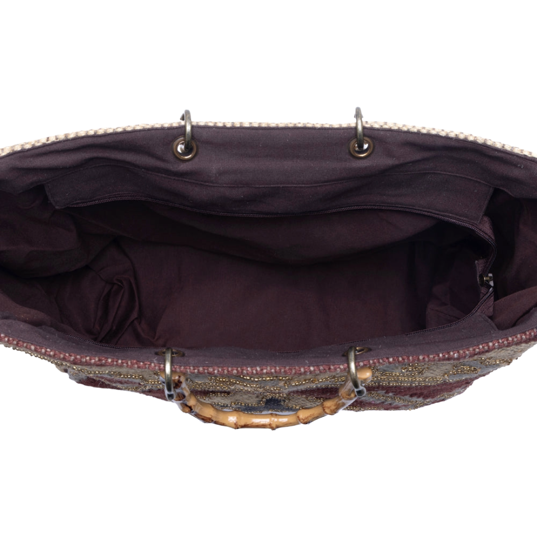 Myra Ladies Desert Loom Jute Saffron Dune Weekender Bag S-14337