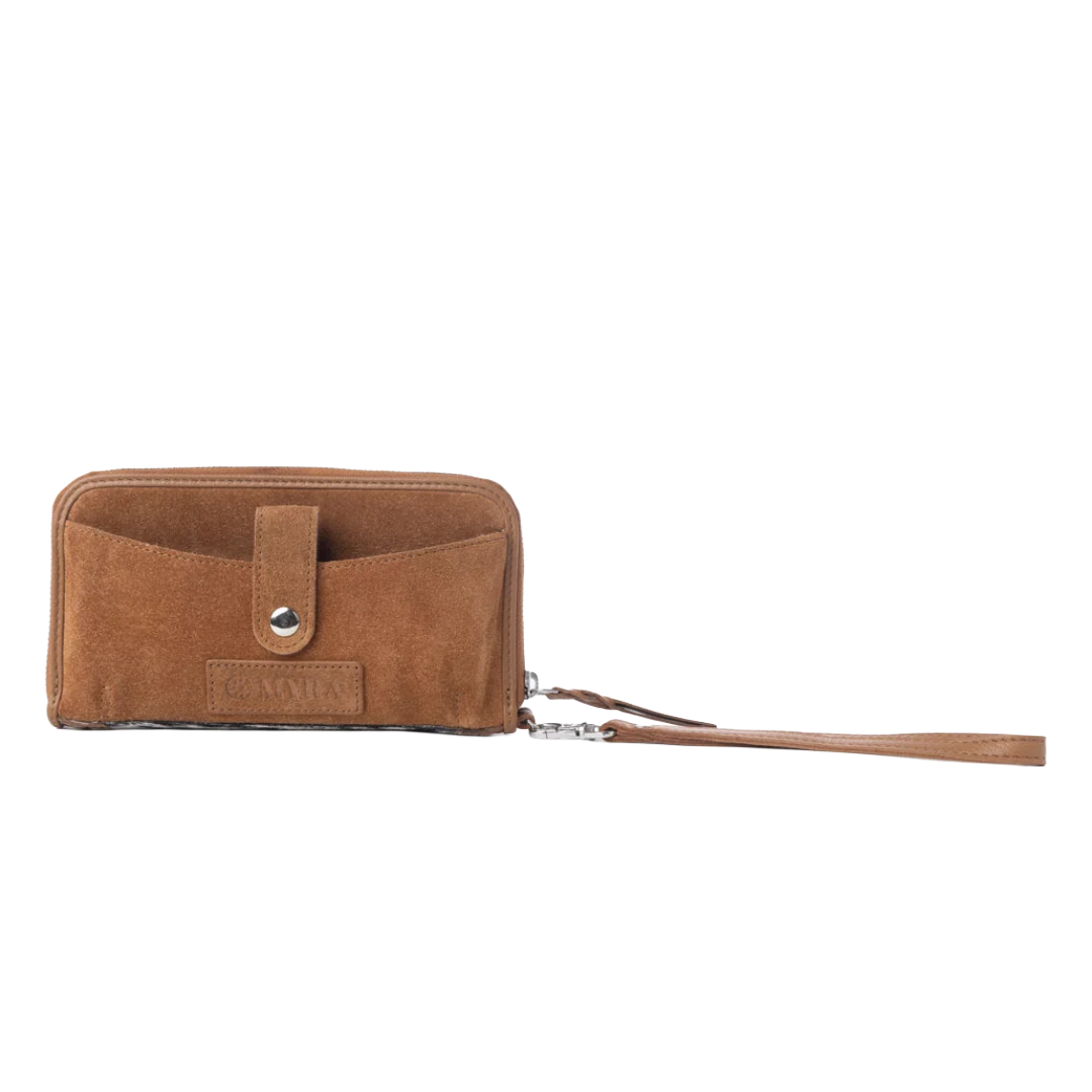 Myra Ladies Sunset Ridge Honey Snow Handtooled Hairon Leather Wallet S-14523