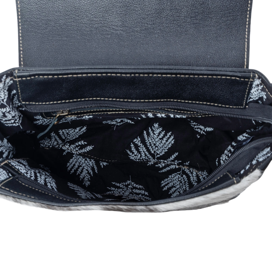 Myra Ladies Sagebrush Vale Hairon Onyx Frost Leather Concealed Carry Bag S-14304