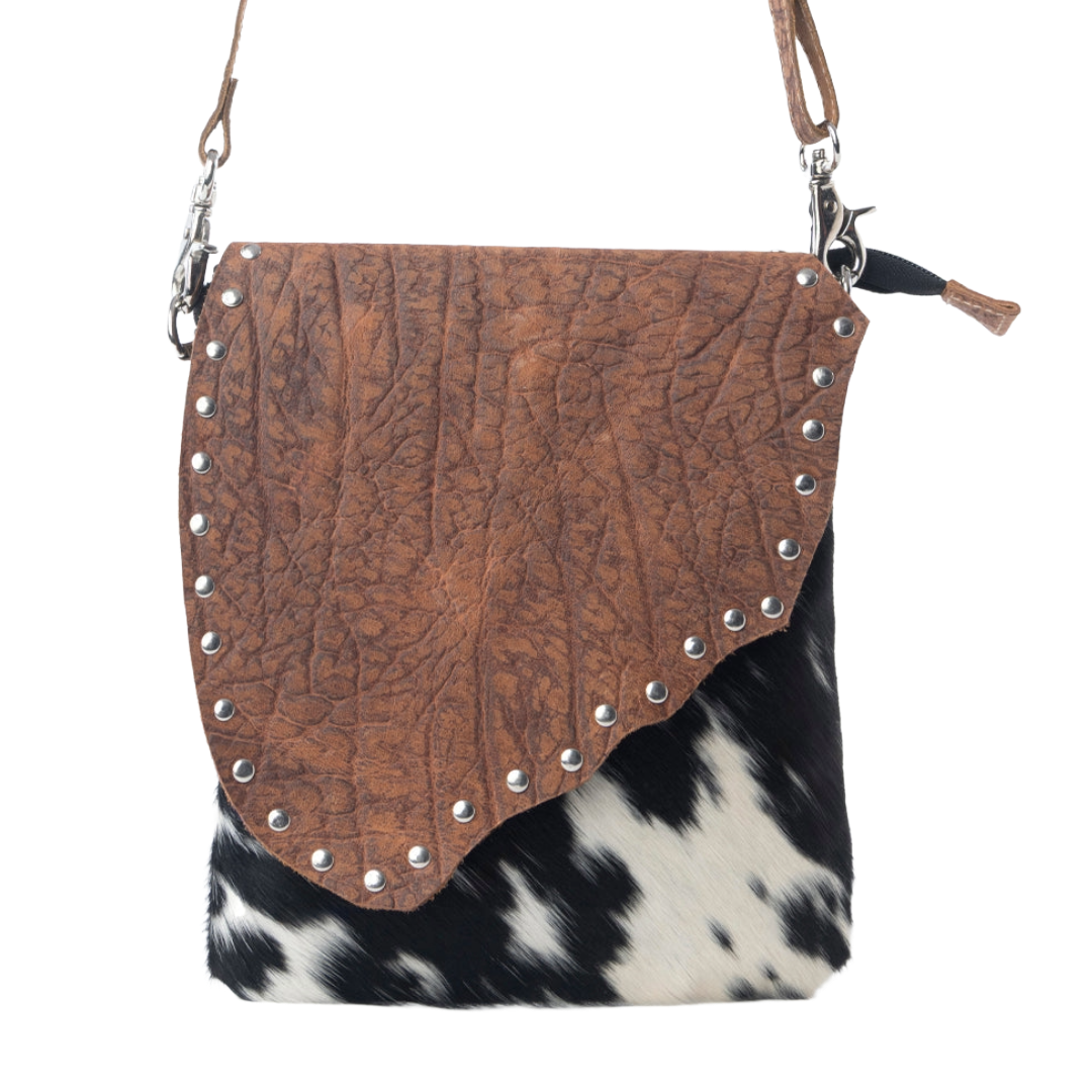 Myra Ladies Stonebrook Canvas & Spotted Ivory Hairon Bag S-14312