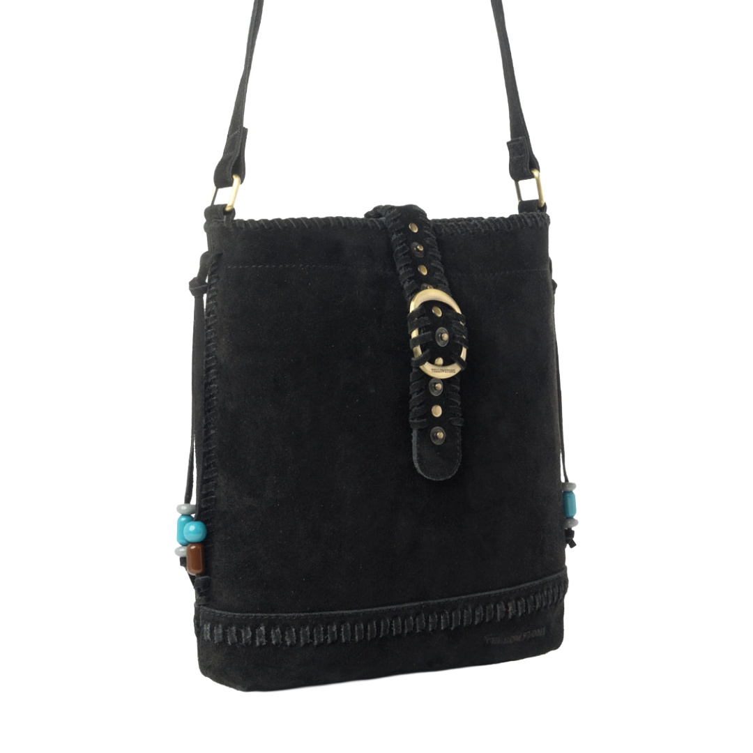 Myra Ladies Yellowstone Stonecrest Charcoal Black Suede Leather Concealed Carry Bag S-14554
