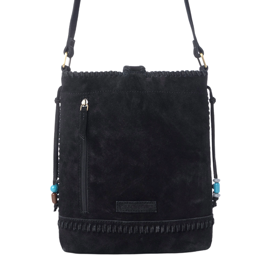 Myra Ladies Yellowstone Stonecrest Charcoal Black Suede Leather Concealed Carry Bag S-14554