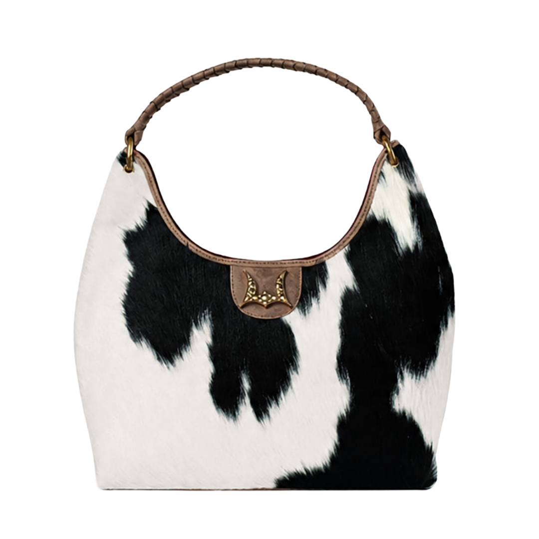 Loyal West Ladies Black & White Cowhide Medium Purse LW-SS26-613