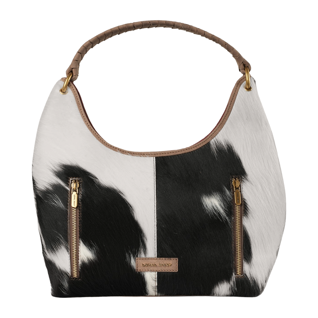 Loyal West Ladies Black & White Cowhide Medium Purse LW-SS26-613