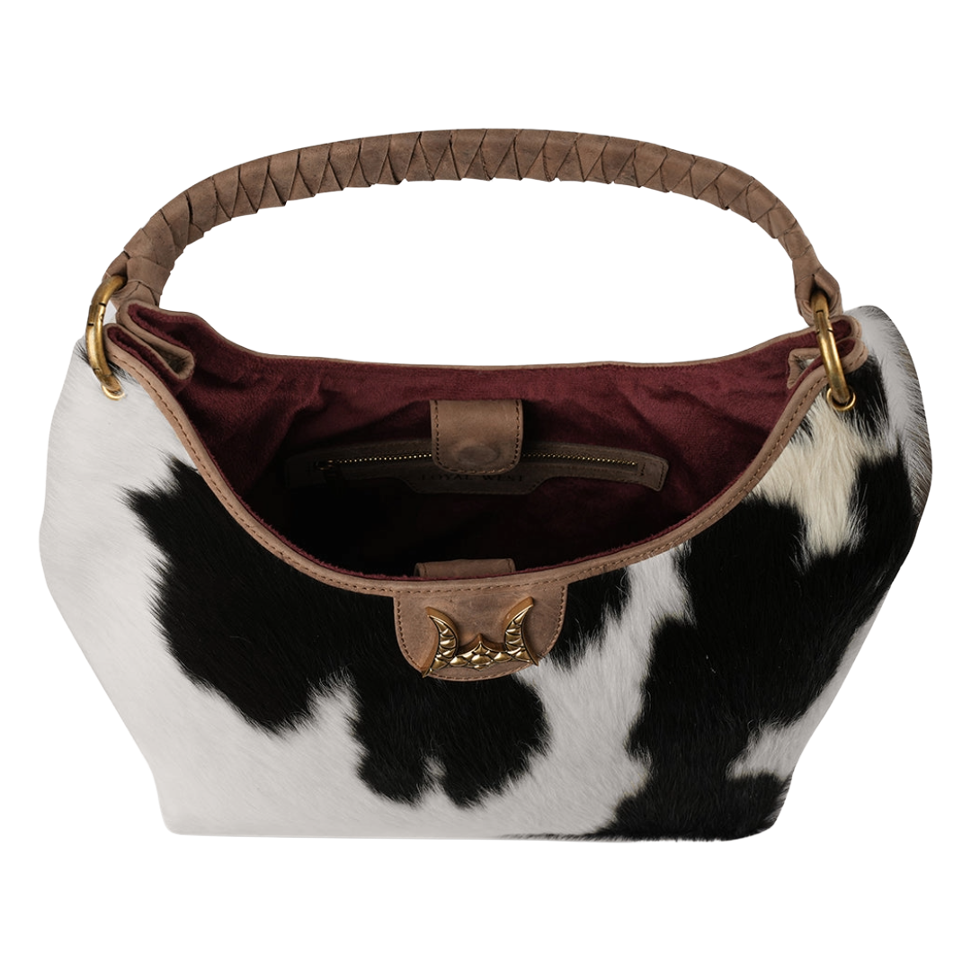 Loyal West Ladies Black & White Cowhide Medium Purse LW-SS26-613