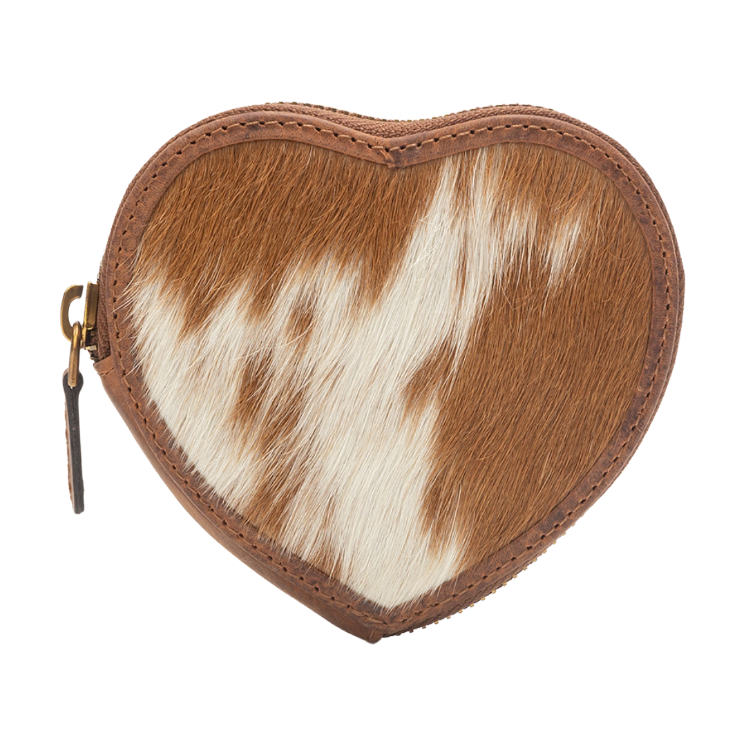 Loyal West Ladies Cupid Brown & White Cowhide Leather Coin Pouch LW-S26-370