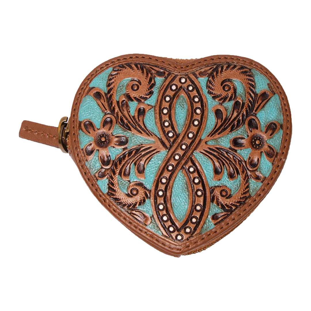 Loyal West Ladies Cupid Whiskey & Water Handtooled Leather Coin Pouch LW-S25-343