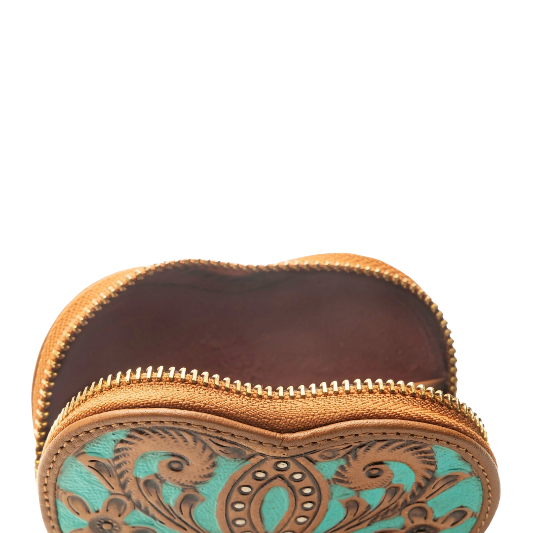 Loyal West Ladies Cupid Whiskey & Water Handtooled Leather Coin Pouch LW-S25-343