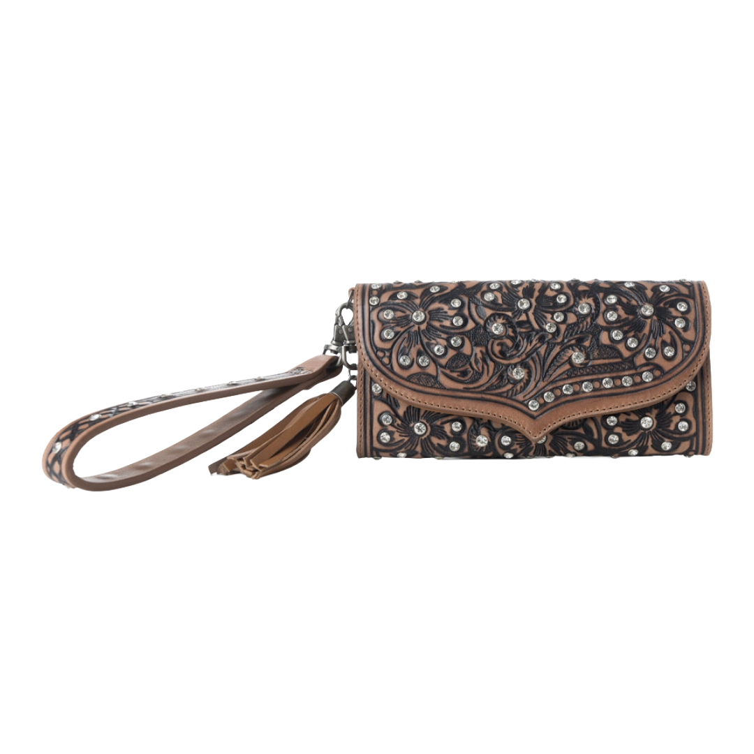 Myra Ladies Wildflower Story Earth Bloom Handtooled Leather Wallet S-14036