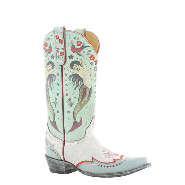 Old Gringo Ladies Coraline Mermaid Taupe & Teal Western Boots L4073-2