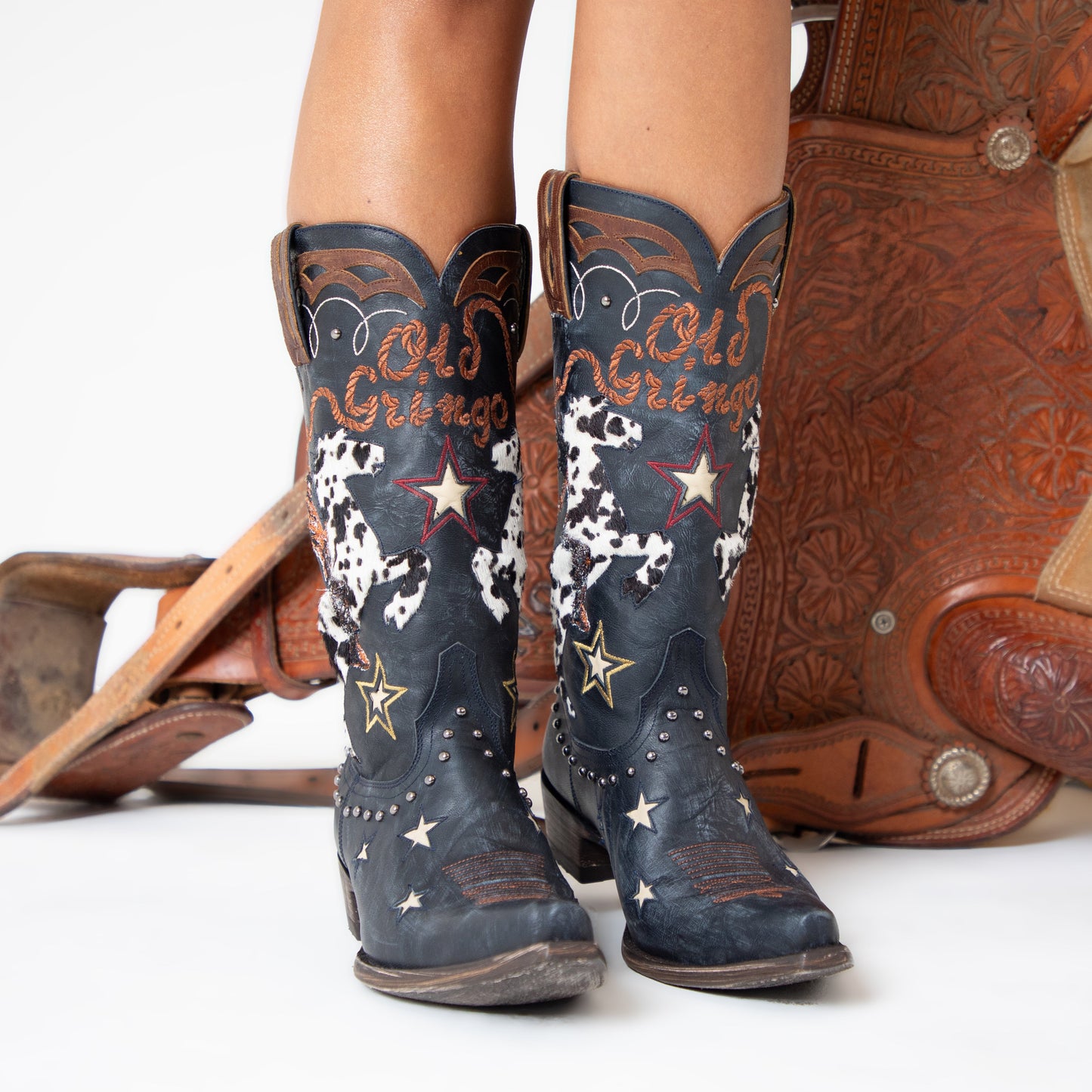 Old Gringo Ladies Gringo Spirit Blue Jeans Western Boots L4192-1