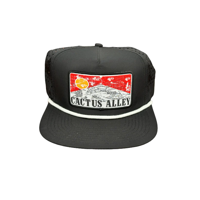Cactus Alley Hat Co. Men's Red Sky White Rope Black Snapback Hat LH101-P161