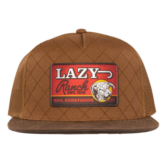 Lazy J Ranch Coyote Brown Quilted Hard Day Trucker Hat BRWN4-HD-RED