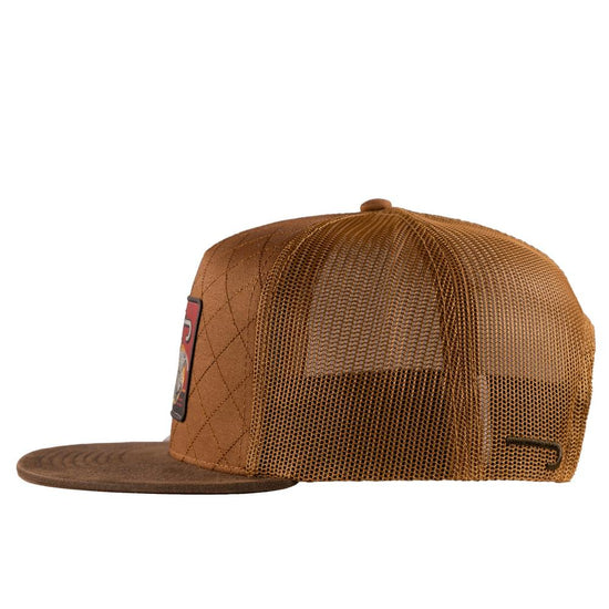 Lazy J Ranch Coyote Brown Quilted Hard Day Trucker Hat BRWN4-HD-RED