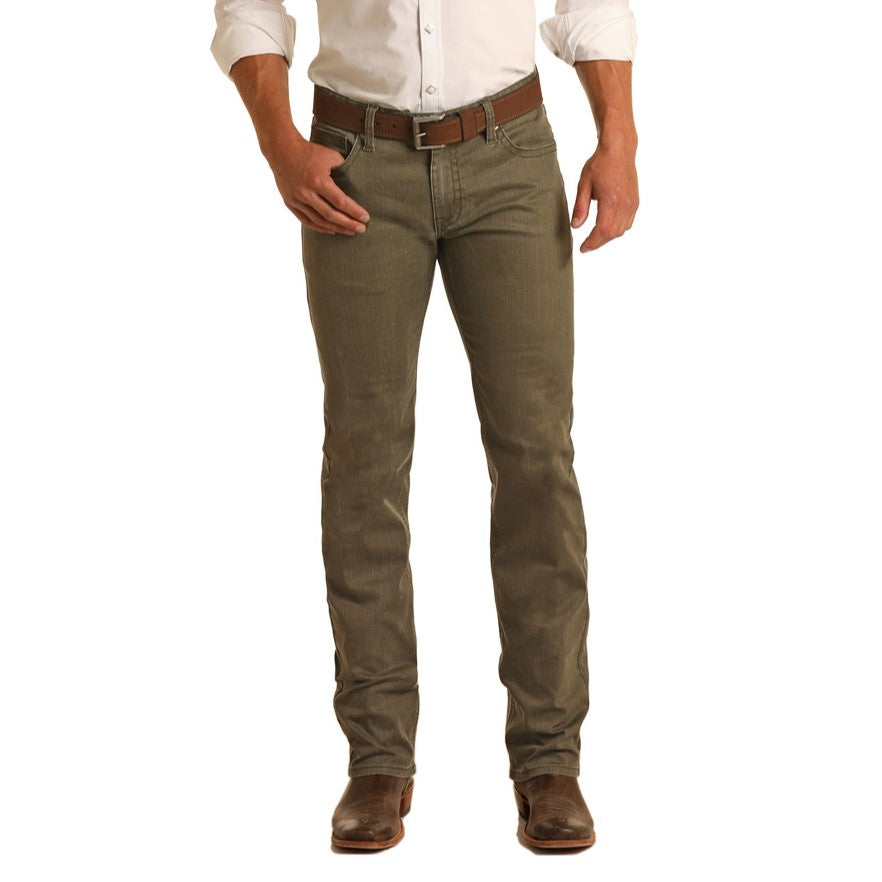 Rock & Roll Denim® Men's Olive Revolver Straight Leg Jeans M1R3589