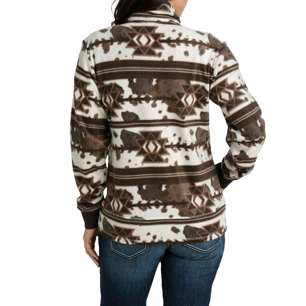 Cinch® Ladies Cream & Brown Aztec Full Zip Fleece Jacket MAJ9894001