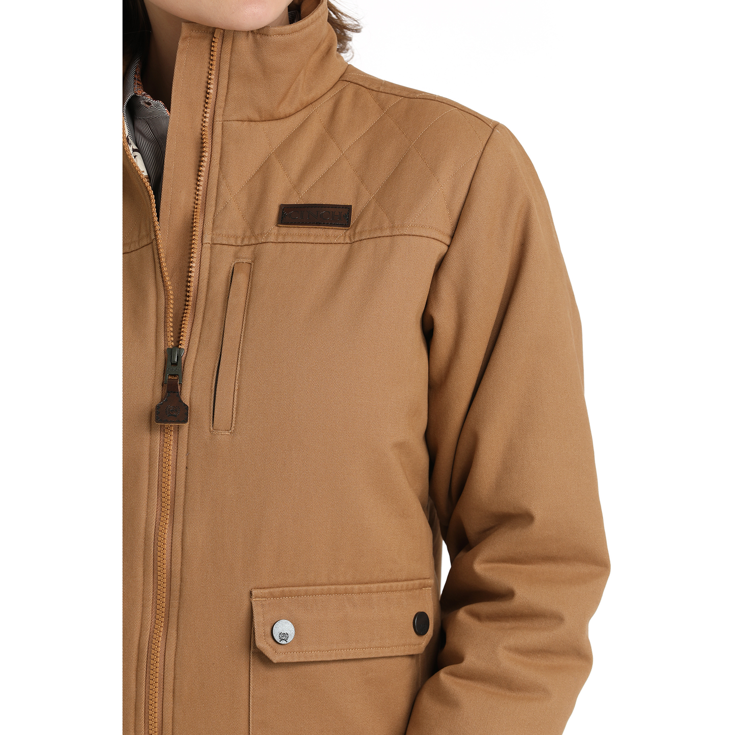 Cinch Ladies Barn Bomber Brown Canvas Jacket MAJ9901001