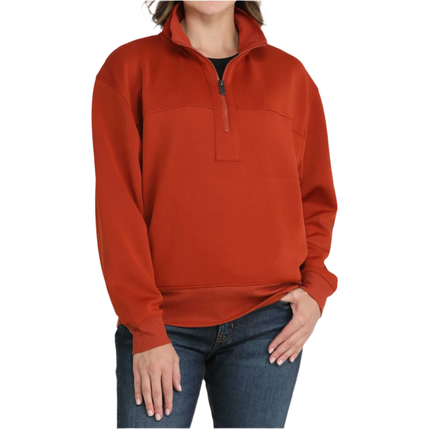 Cinch Ladies Red Quarter Zip Pullover MAK7907002