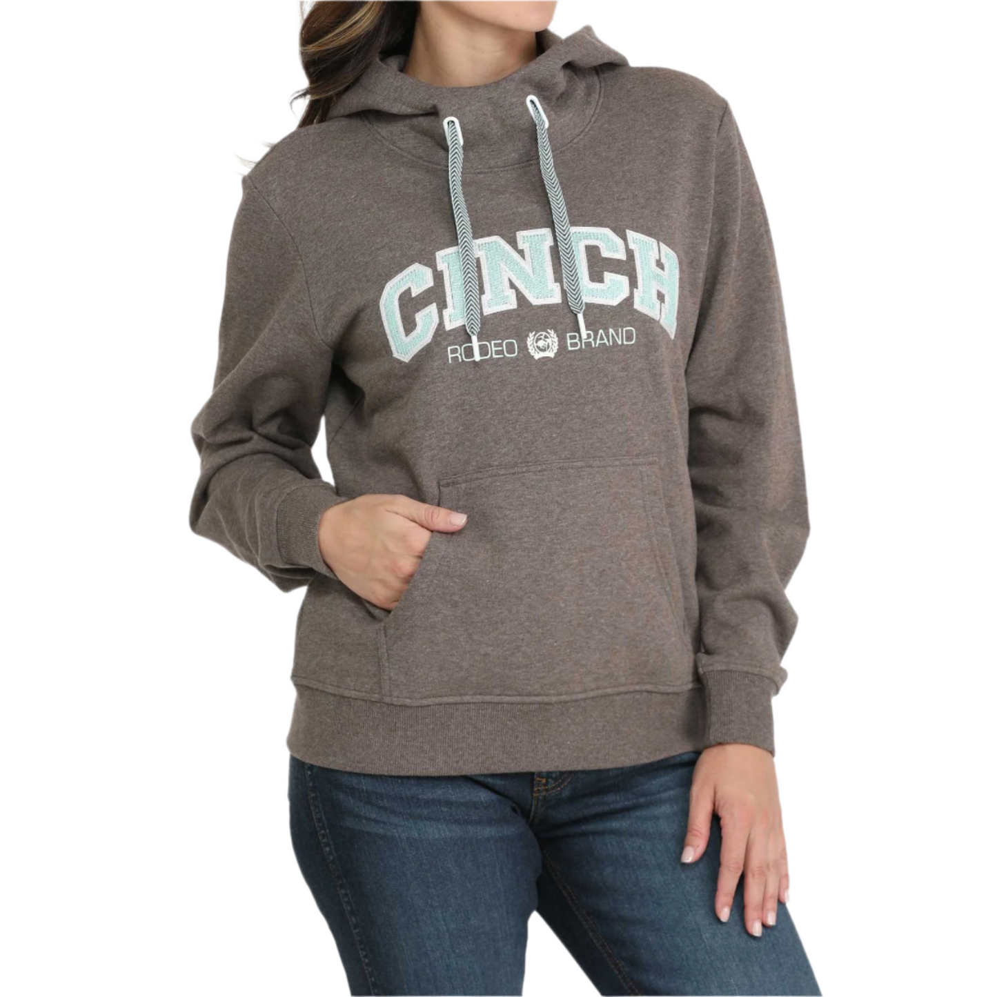 Cinch Ladies Brown Logo Pullover Hoodie MAK7914002
