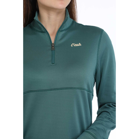 Cinch Ladies Green Quarter Zip Fleece Pullover MAK9913001