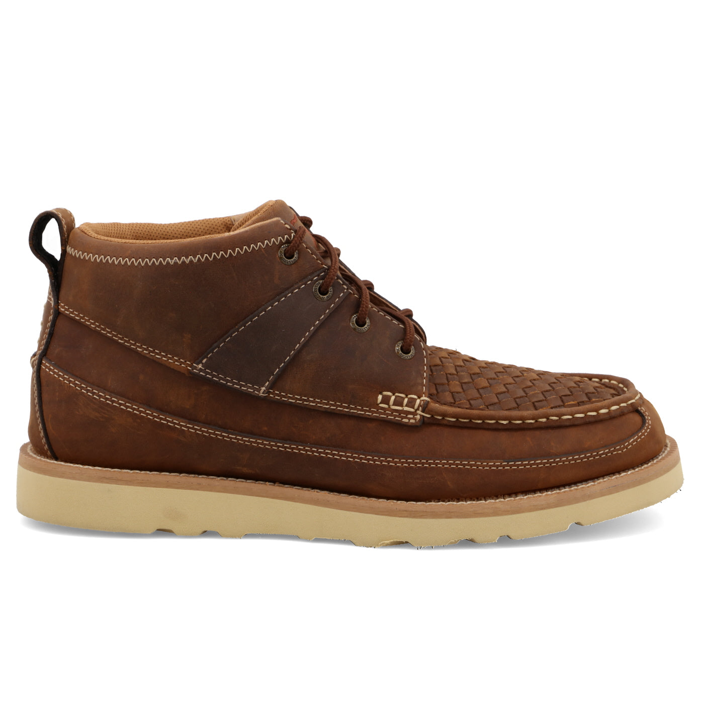 Twisted X Men's Woven Saddle Leather 4" Wedge Sole Boot MCA0032