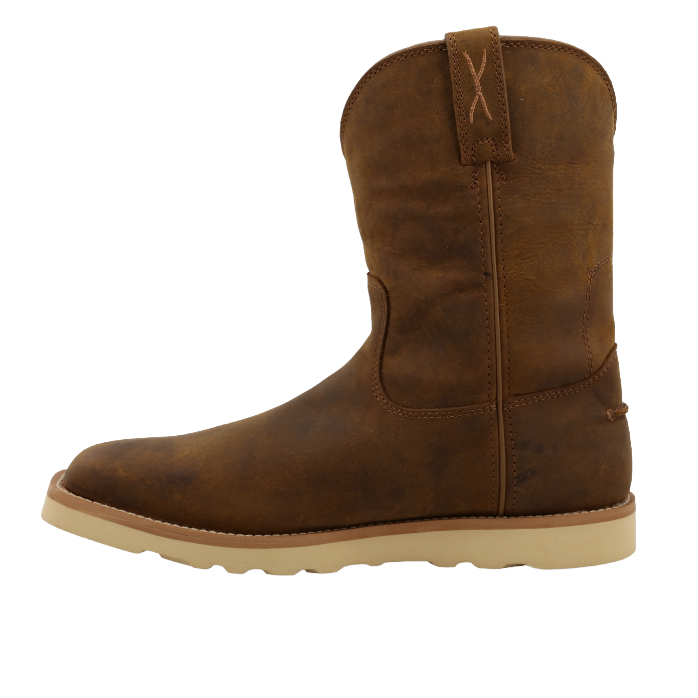 Twisted X Men's Distressed Saddle Wedge Sole Pull On Work Boots MCBW001