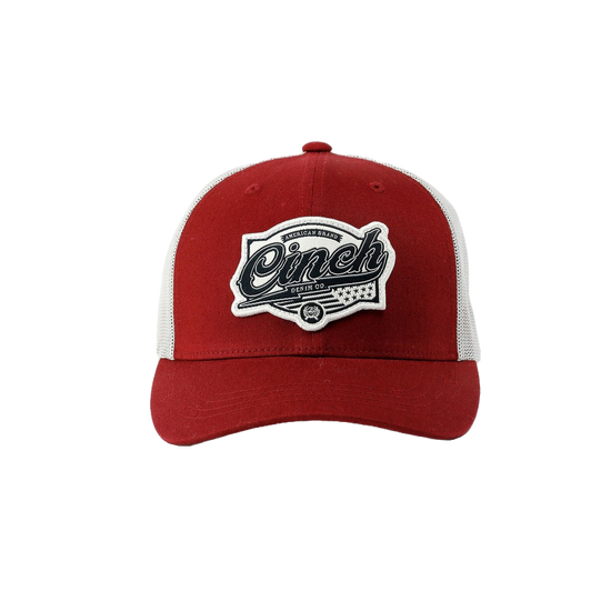 Cinch Men's Red & Black Logo Patch Trucker Hat MCC0110011
