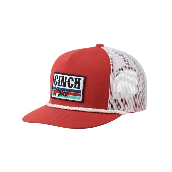 Cinch Men's 5-Panel Red Snapback Trucker Cap MCC0600606