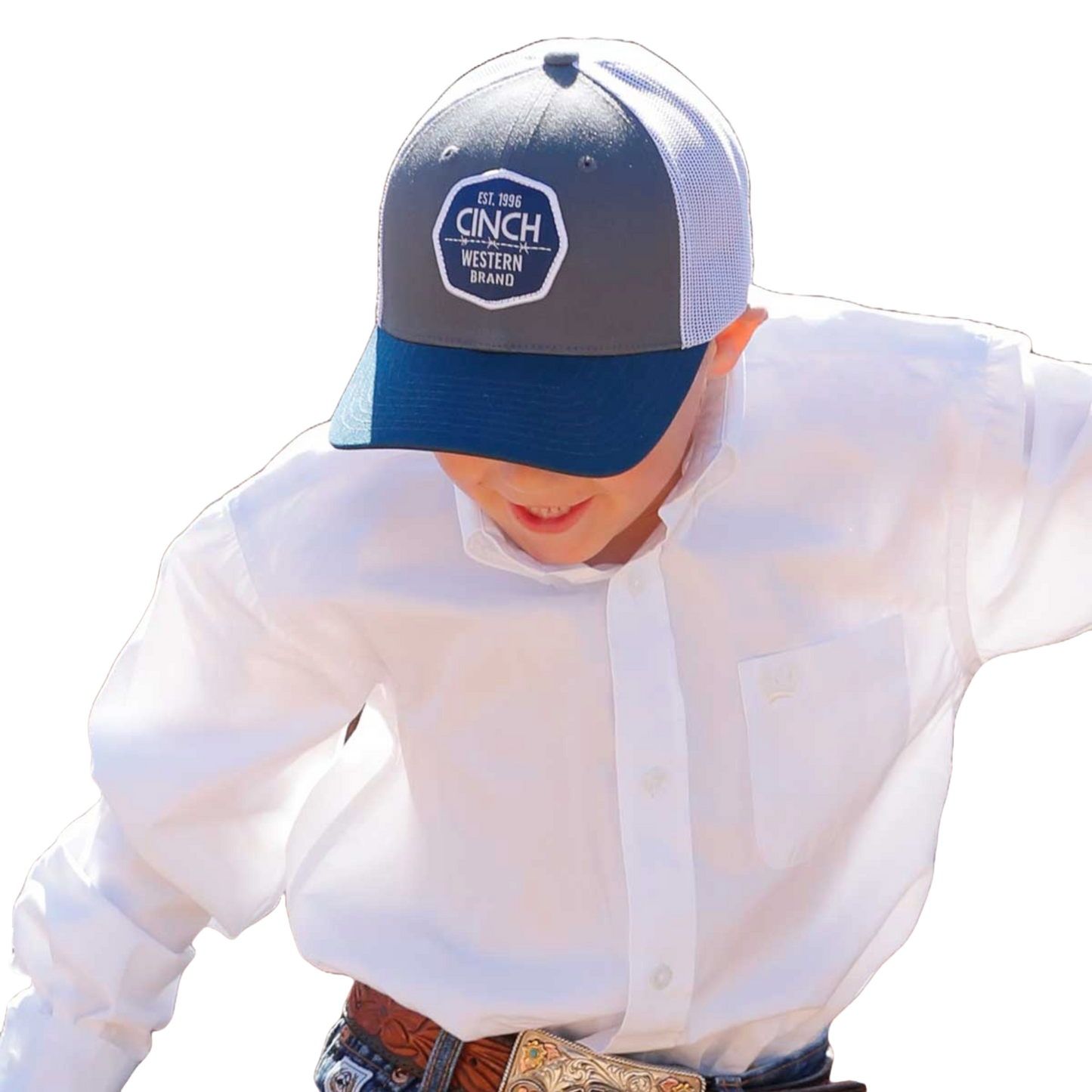 Cinch Youth Boy's FlexFit Logo Grey Trucker Cap MCC0606032