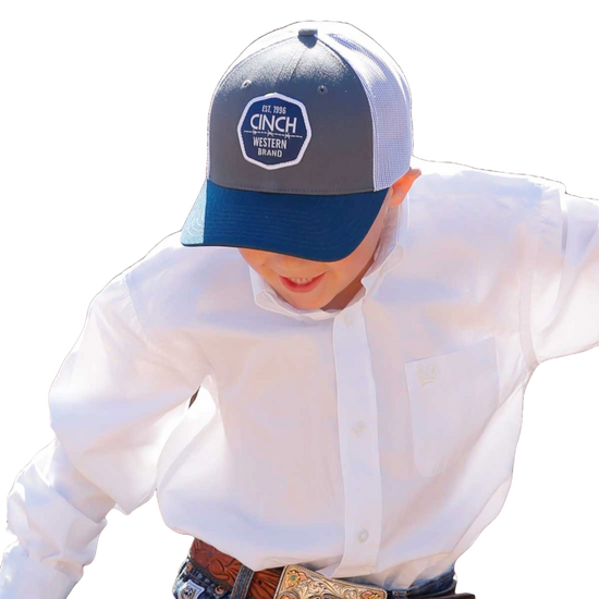 Cinch Youth Boy's FlexFit Logo Grey Trucker Cap MCC0606032