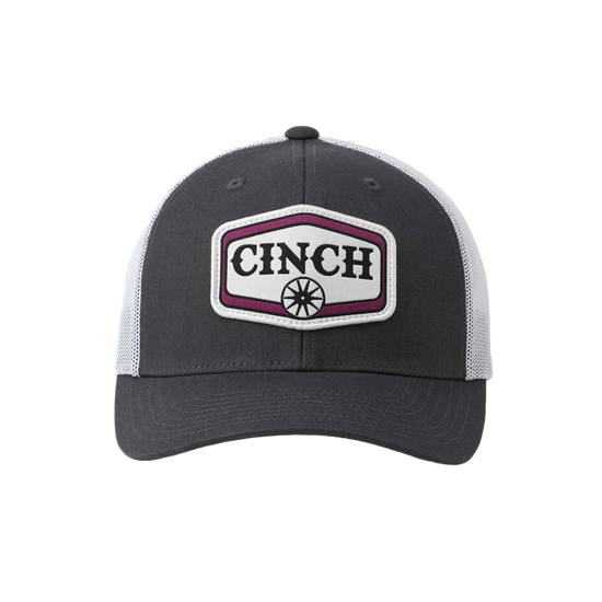 Cinch Men's Grey & White Logo Patch Trucker Cap MCC0660644