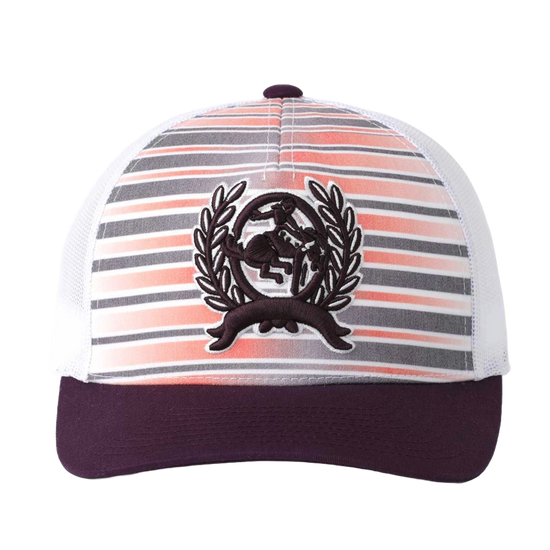 Cinch Ladies 3D Logo Striped Purple Trucker Snapback Cap MHC7891104