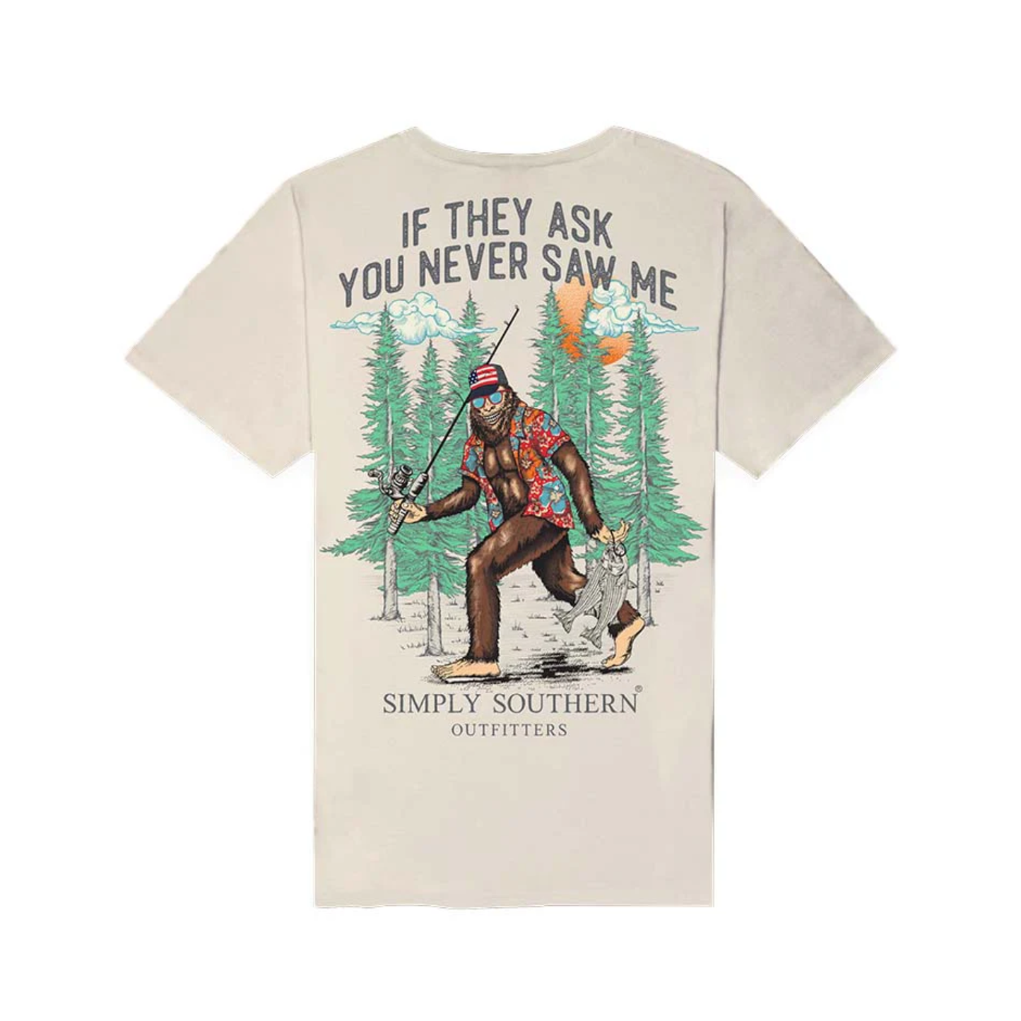 Simply Southern Men's Bigfoot Wisp Tan T-Shirt MN-SS-BIGFOOT